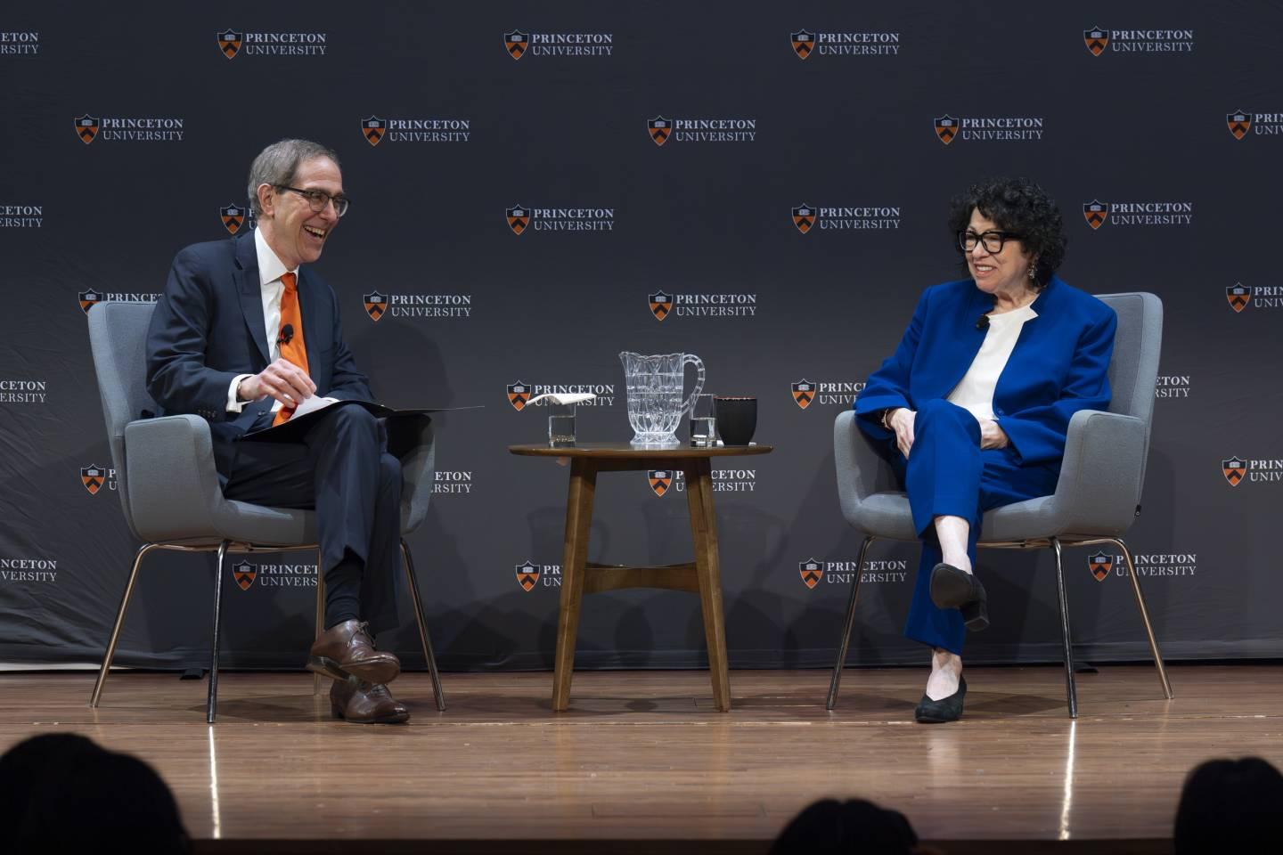 Justice Sotomayor and President Eisgruber at Richardson Auditorium